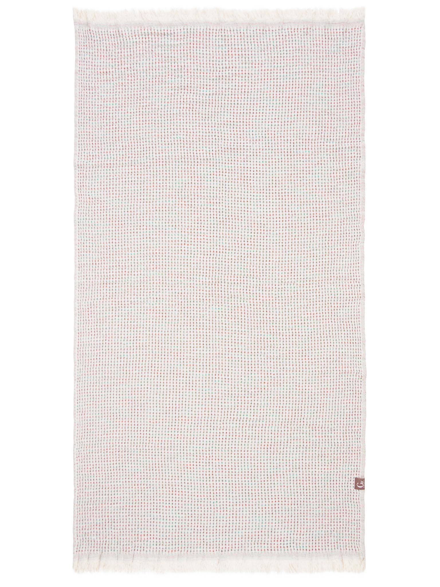 Multicolored double sided, honeycomb beach towel open up