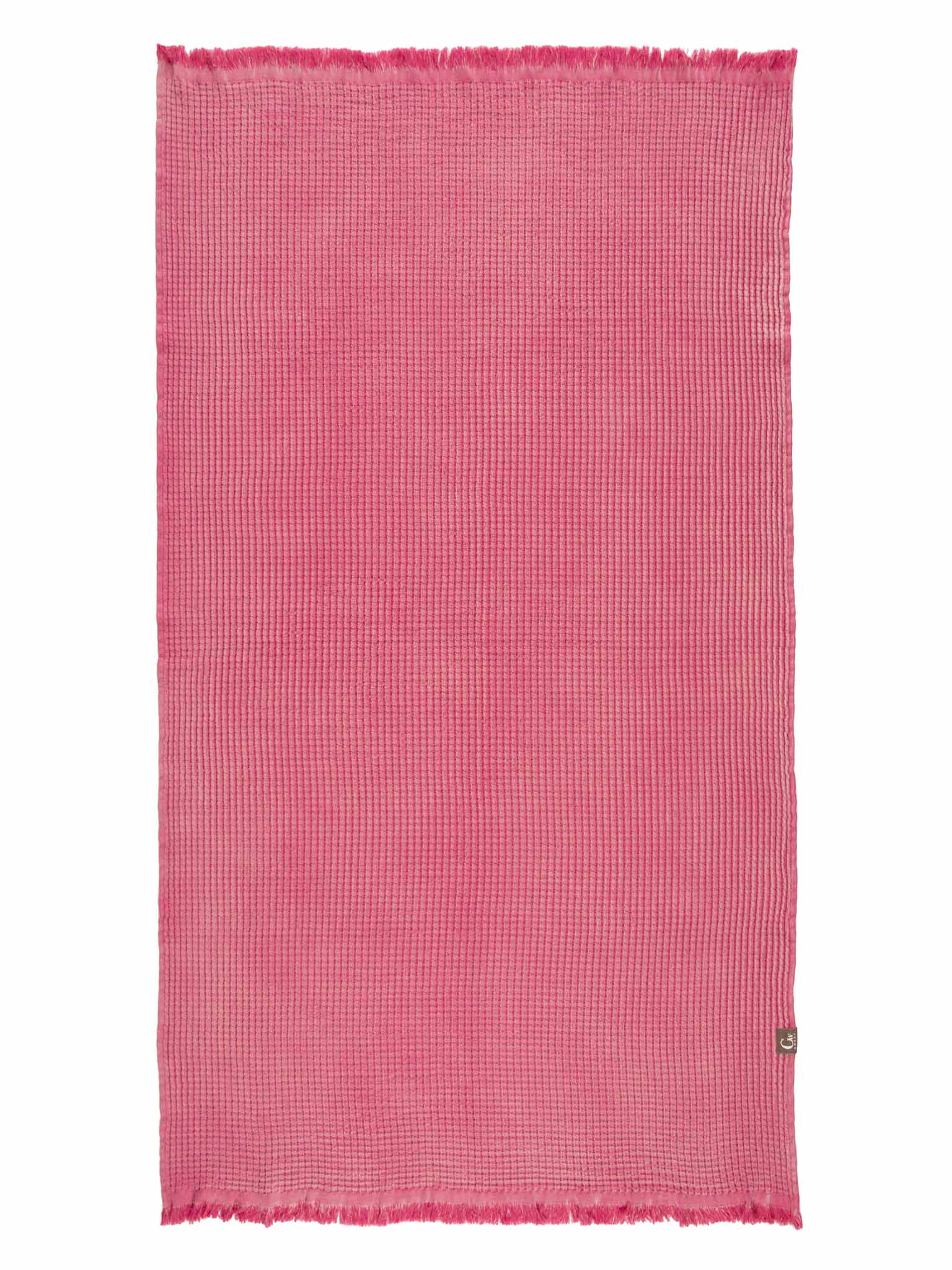 Pink double sided, honeycomb beach towel open up