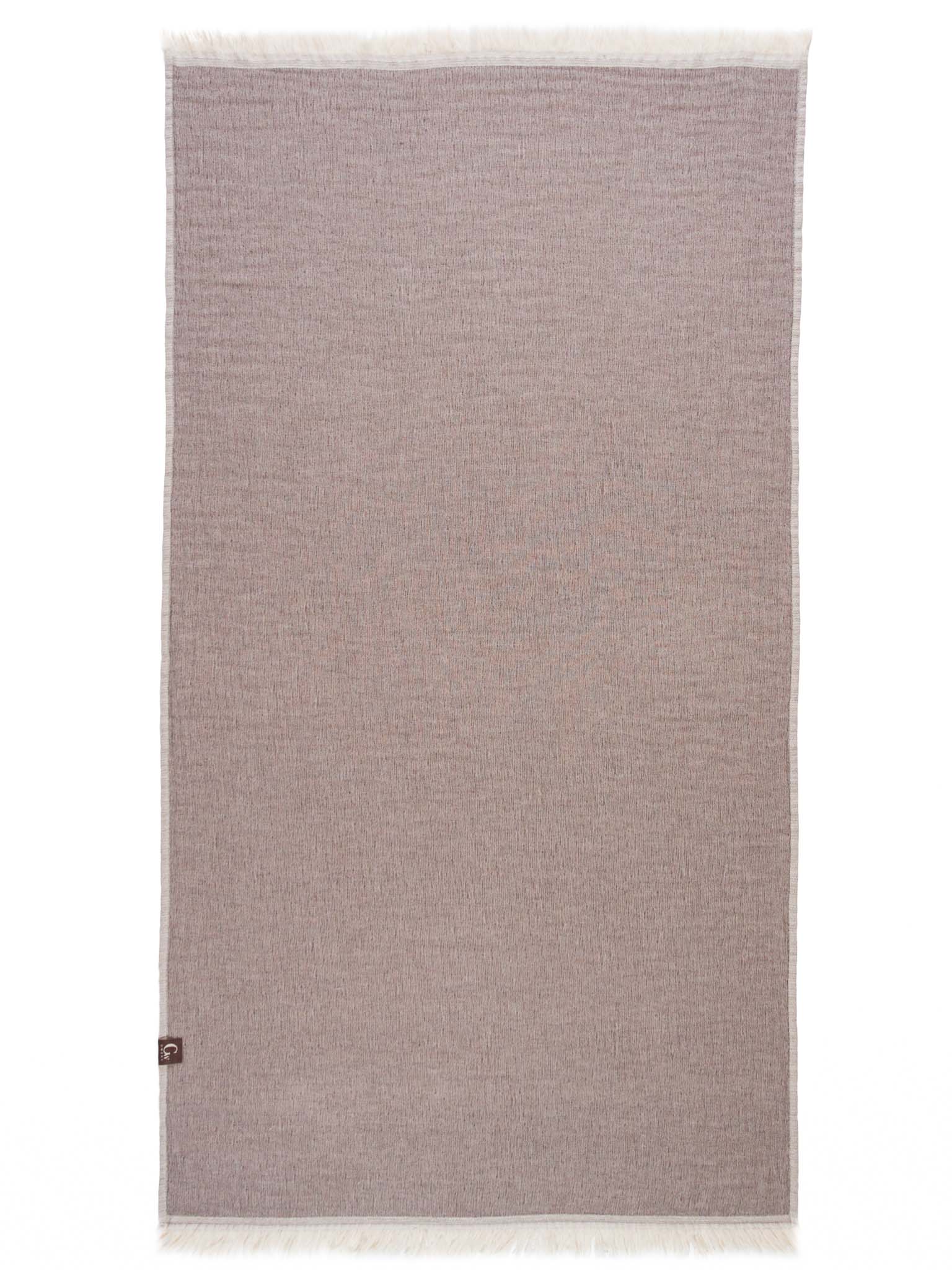 Brown patterned, double sided, beach towel open up