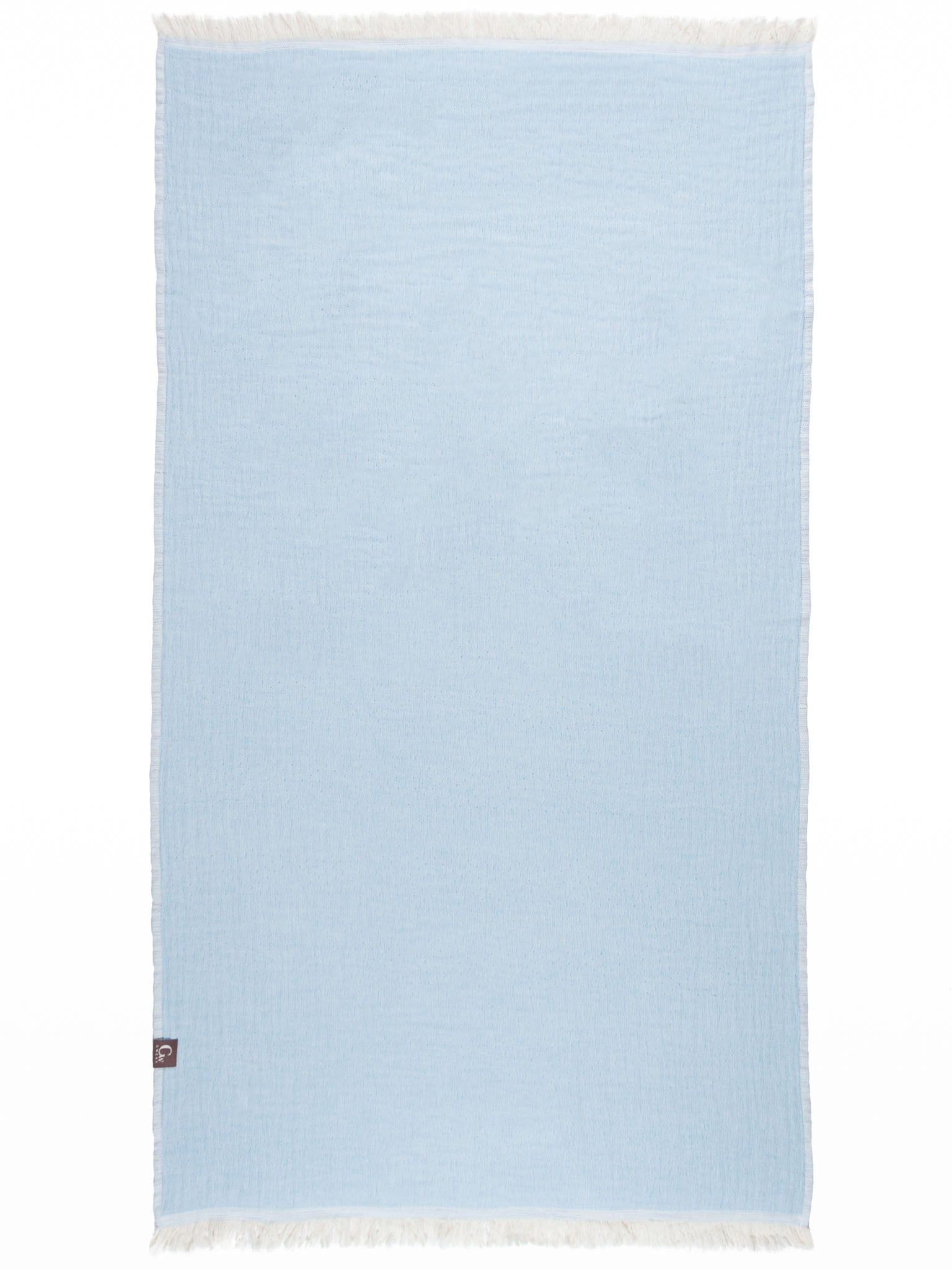 Blue patterned double sided beach towel open up