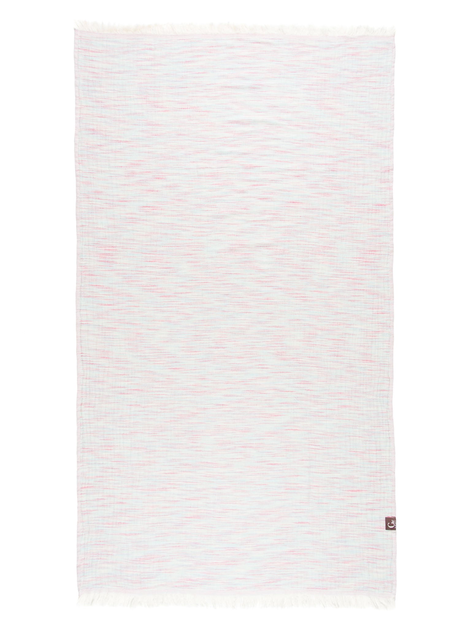 Pink patterned, double sided, beach towel open up