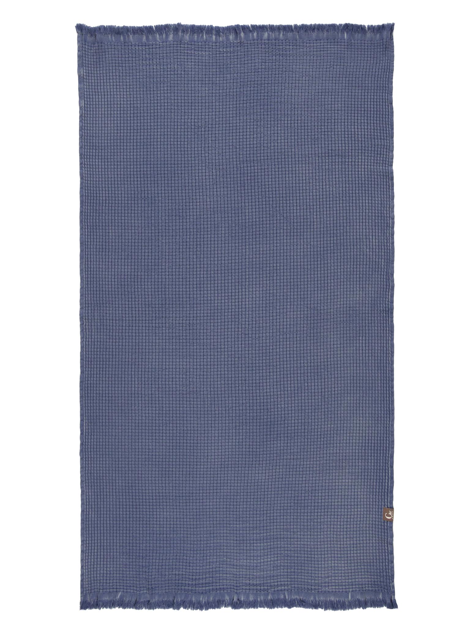 Blue double sided, honeycomb beach towel open up