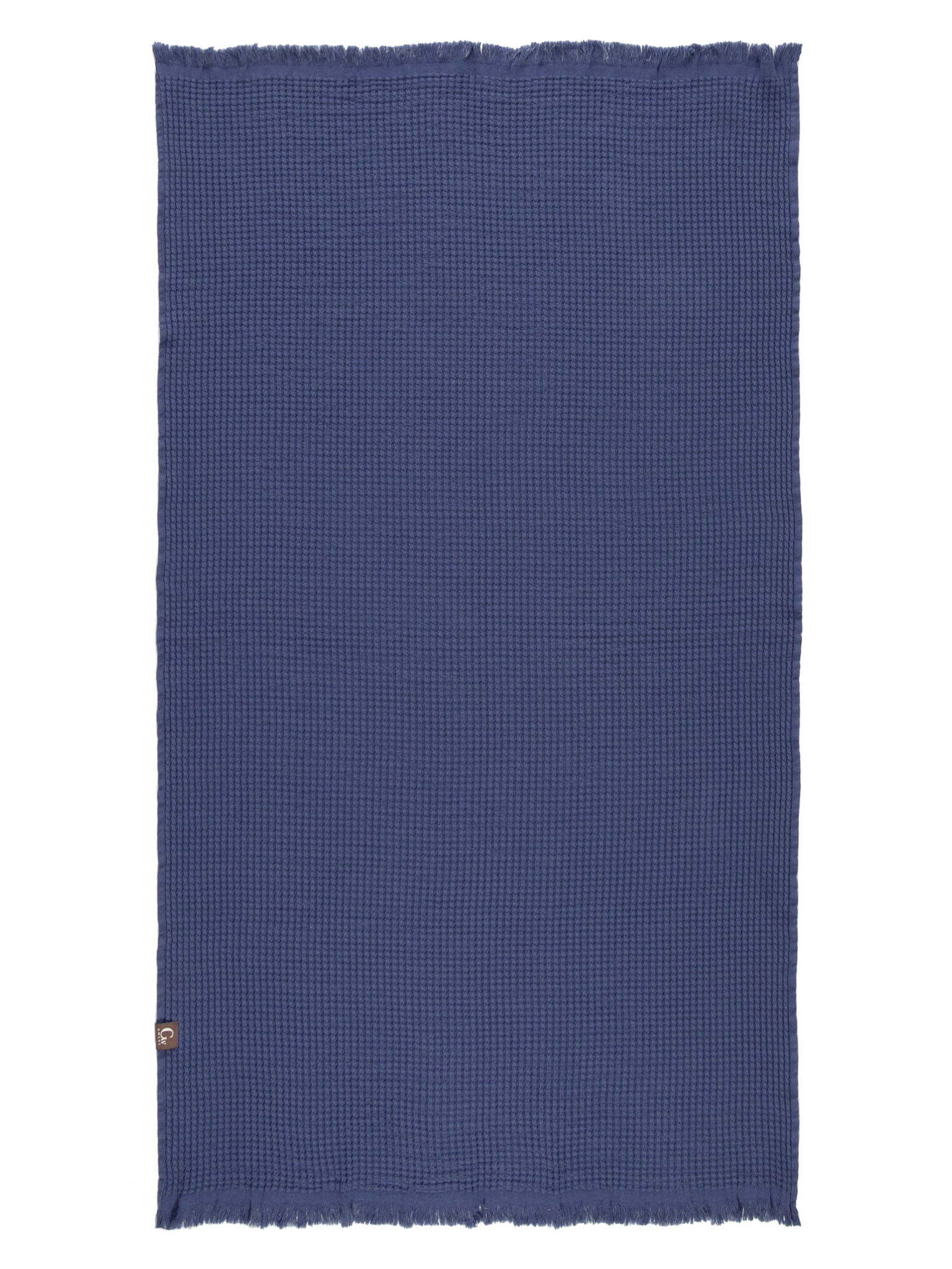 Blue double sided, honeycomb beach towel open up