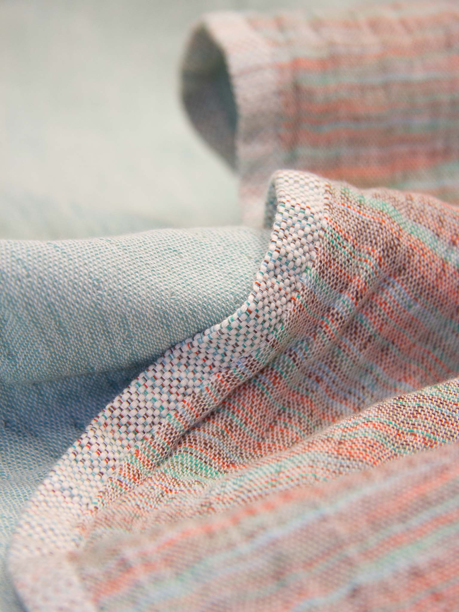 Multicolor double sided beach towel close up