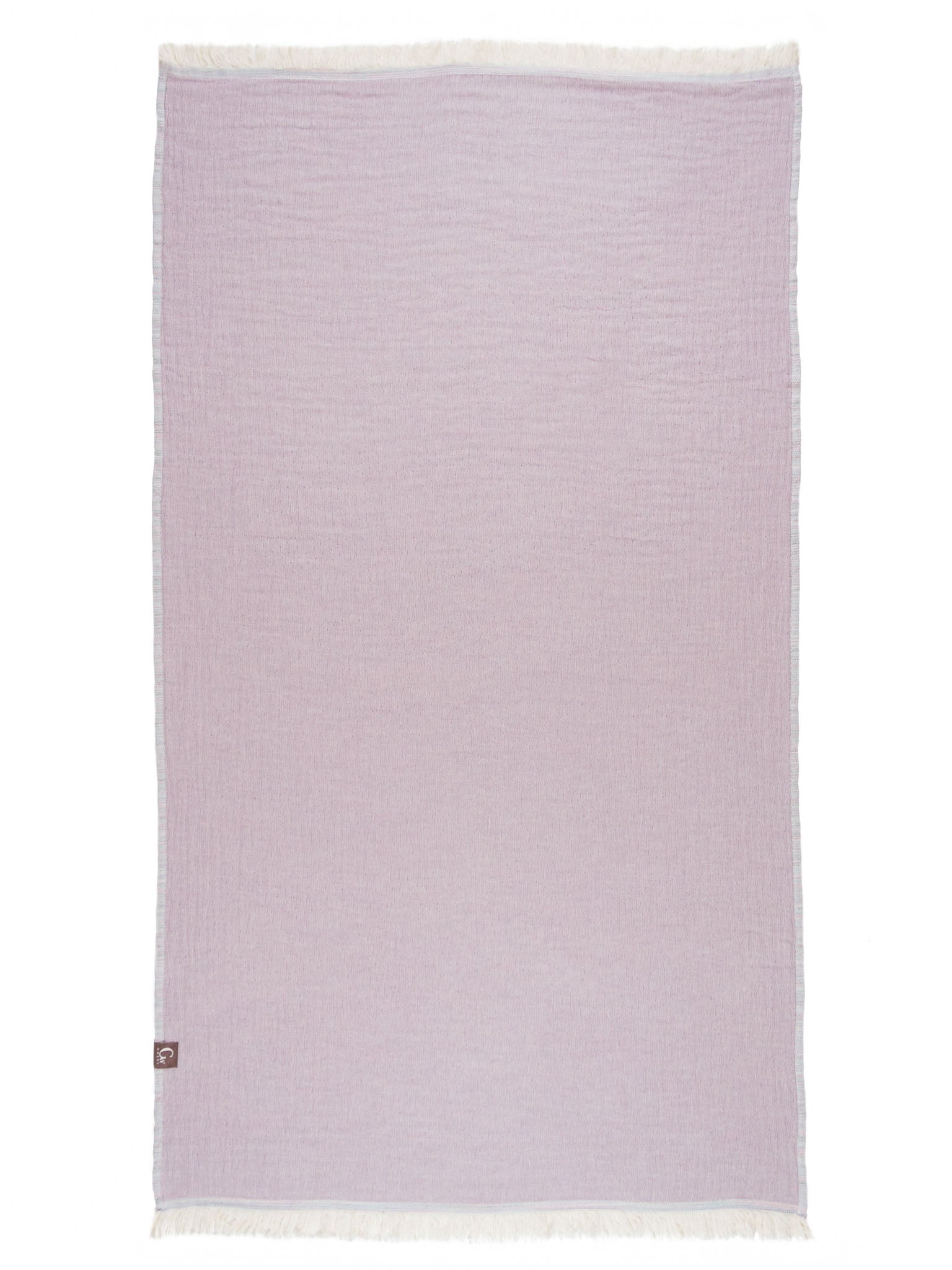 Purple patterned, double sided, beach towel open up