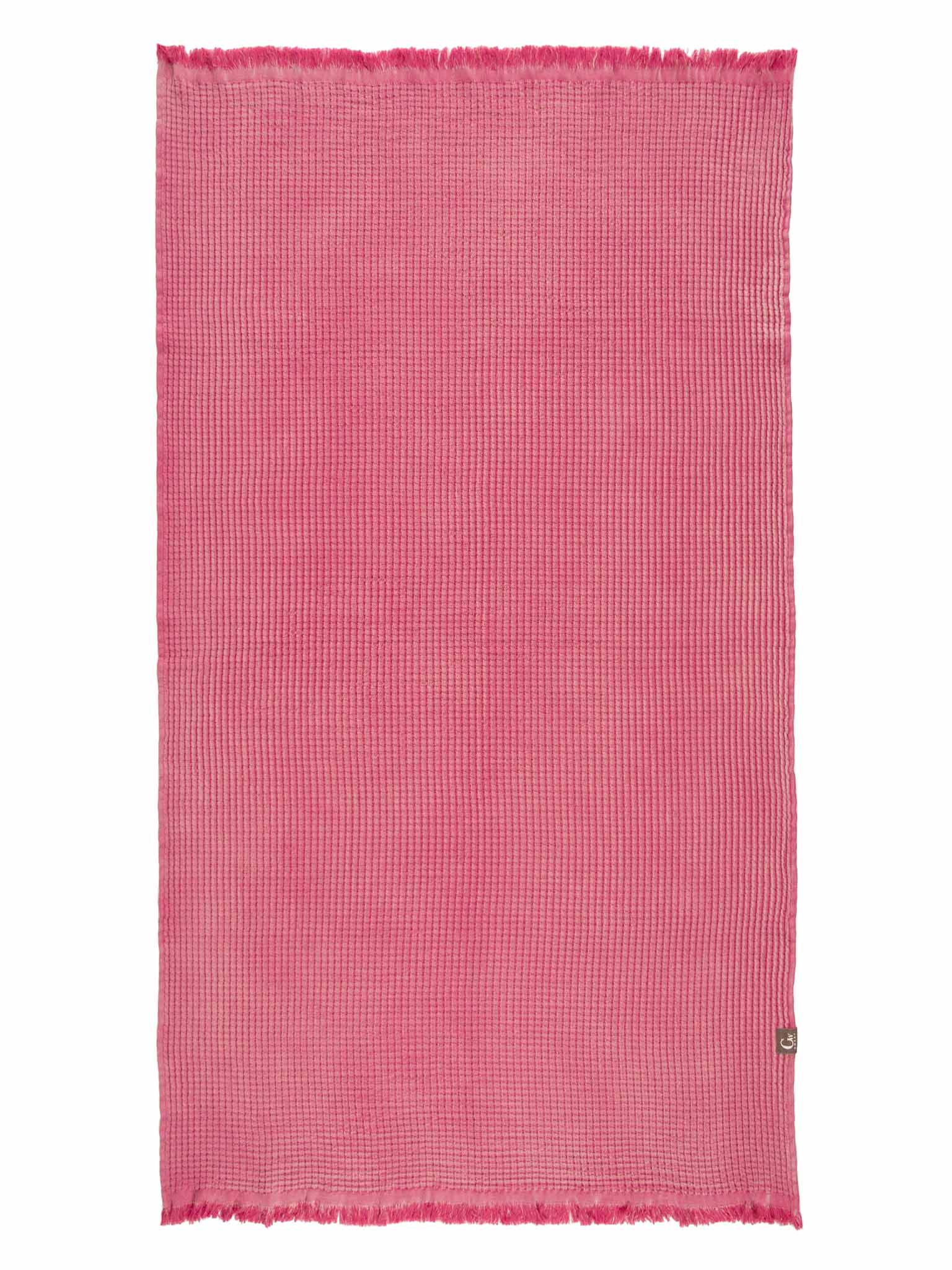 Pink double sided, honeycomb beach towel open up