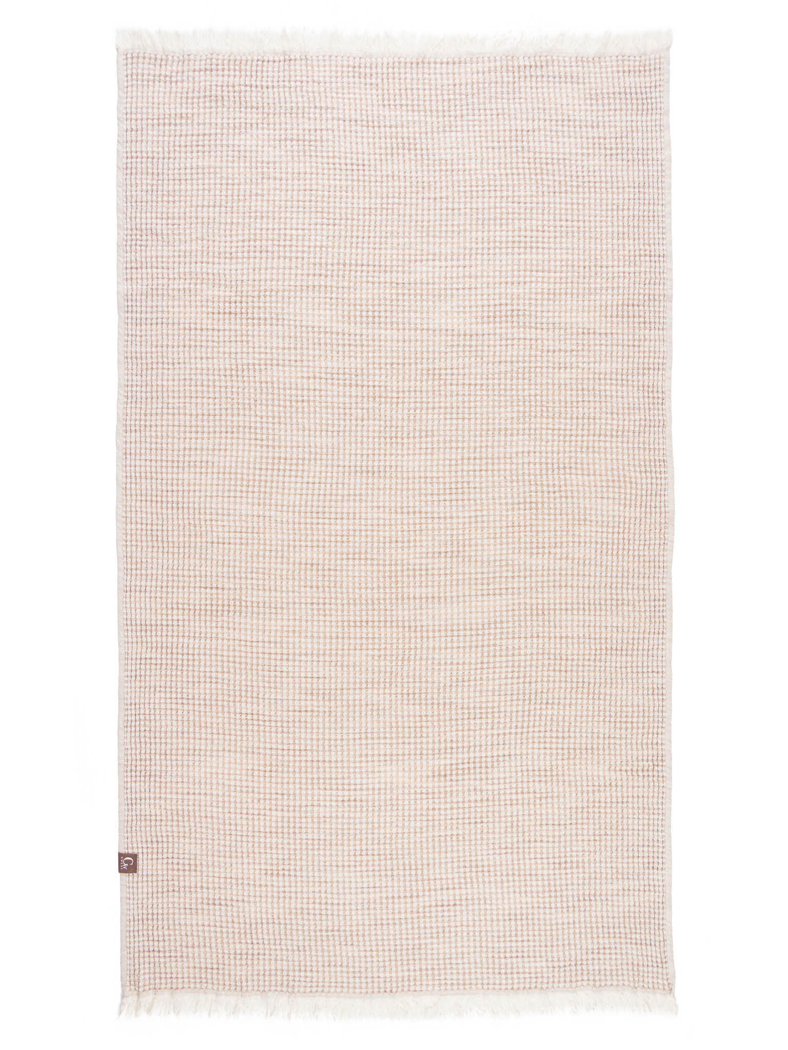 Brown patterned double sided honeycomb beach towel open up