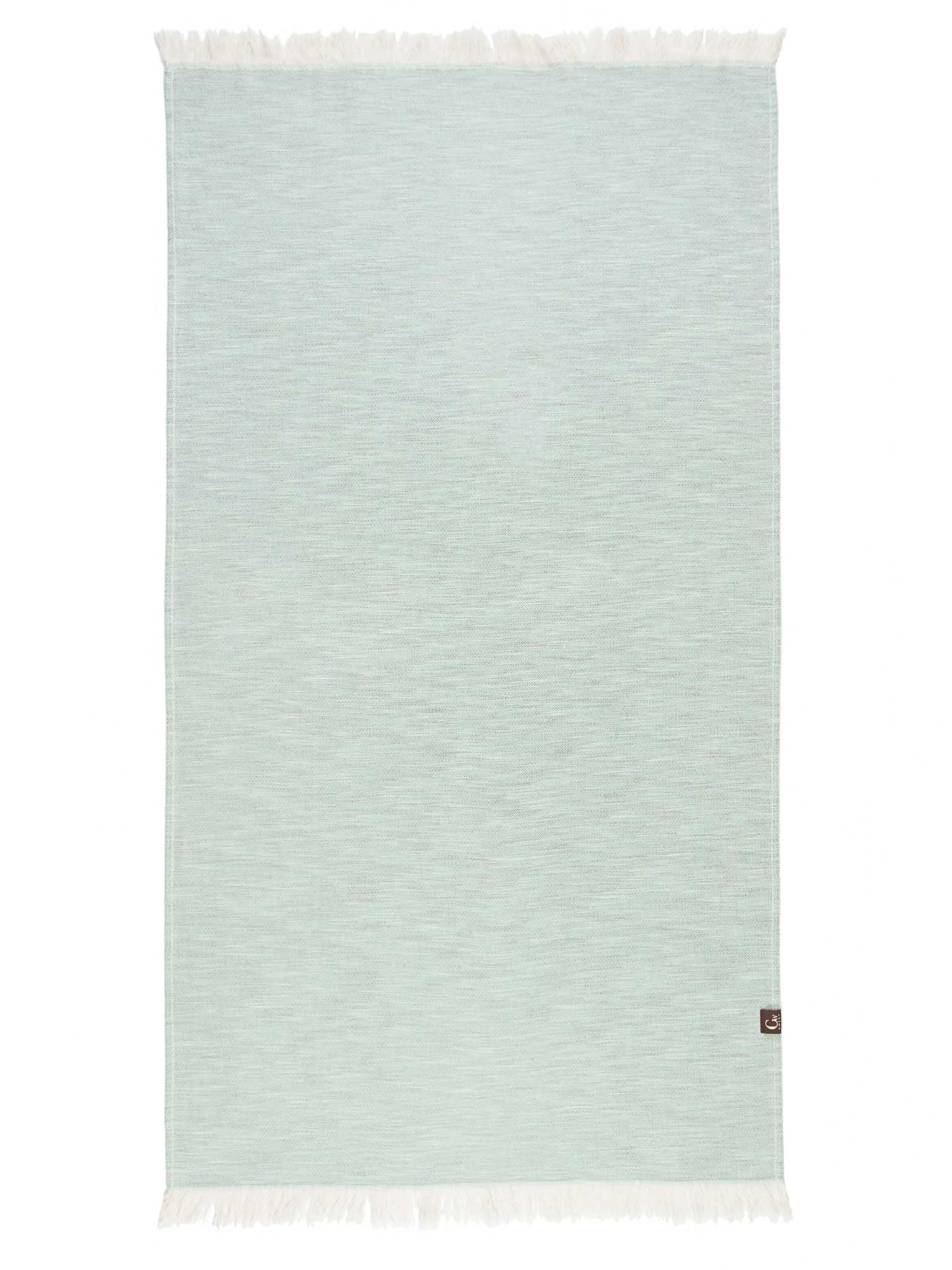 Green patterned lightweight beach towel open up