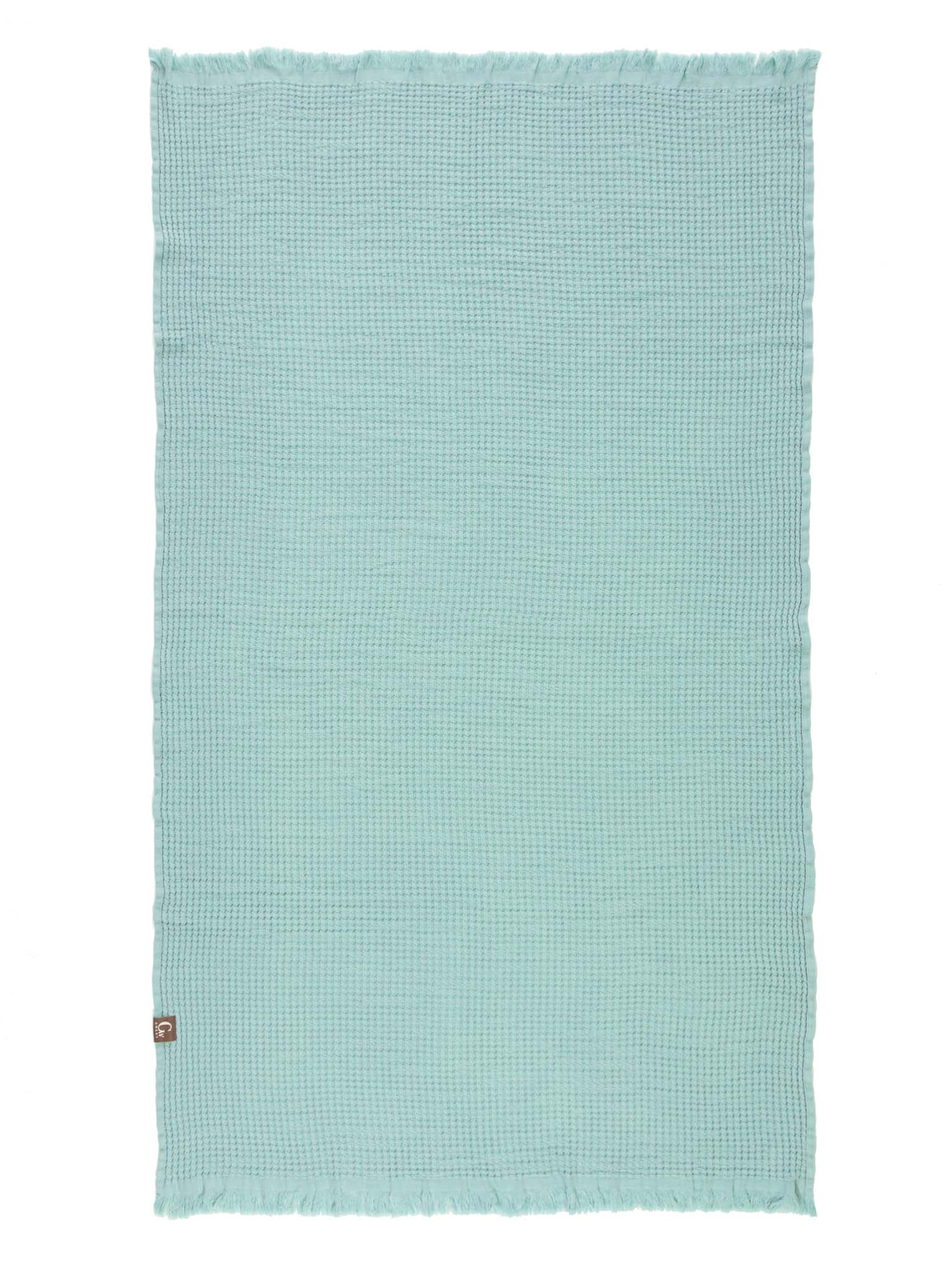 Cyan double sided honeycomb beach towel open up