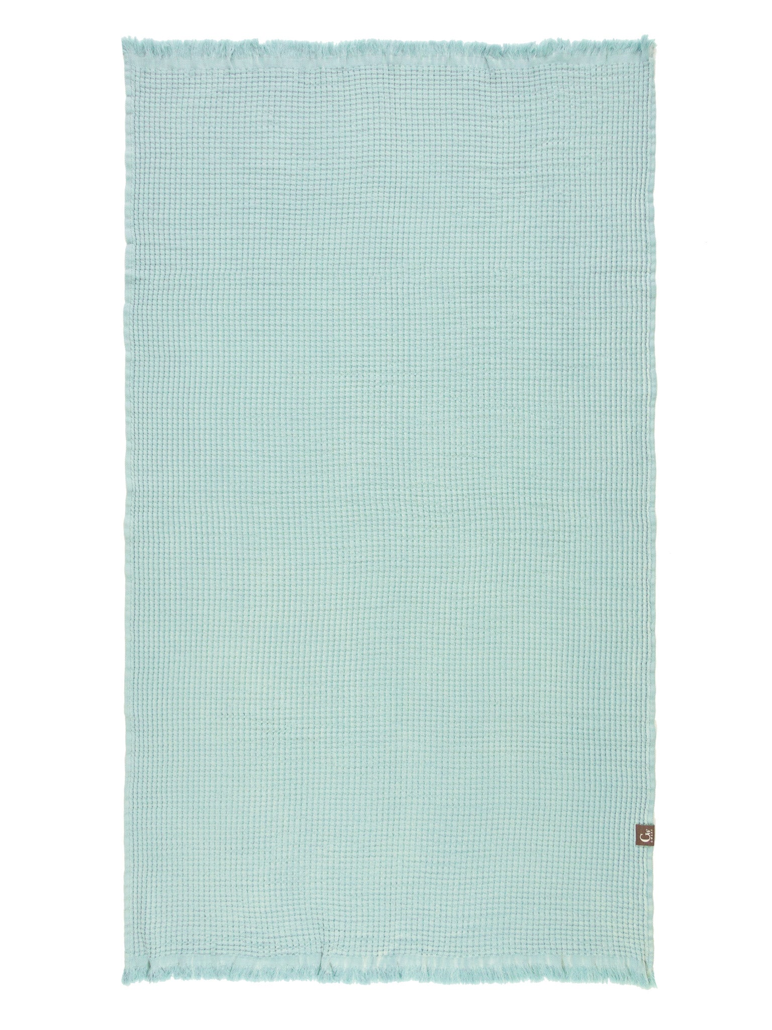 Cyan double sided honeycomb beach towel open up